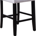 19inches X 24inches X 41inches White Faux Leather Upholstered Seat and Black Wood Counter Height Chair  Set of 2