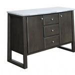 18inches X 54inches X 36inches Marble Gray Oak Wood Marble Server