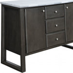 18inches X 54inches X 36inches Marble Gray Oak Wood Marble Server