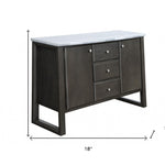 18inches X 54inches X 36inches Marble Gray Oak Wood Marble Server