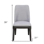 23inches X 21inches X 39inches Light Gray Linen Upholstered Seat and Oak Wood Side Chair