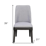 23inches X 21inches X 39inches Light Gray Linen Upholstered Seat and Oak Wood Side Chair