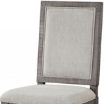 18inches X 21inches X 41inches Fabric Salvaged Natural Wood Upholstered Seat Side Chair Set2