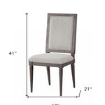 18inches X 21inches X 41inches Fabric Salvaged Natural Wood Upholstered Seat Side Chair Set2