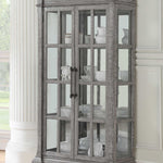 18inches X 44inches X 80inches Salvaged Natural Wood Glass Curio