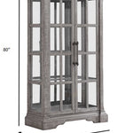 18inches X 44inches X 80inches Salvaged Natural Wood Glass Curio