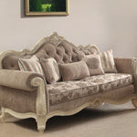 35inches X 93inches X 42inches Fabric Vintage Oak Upholstery Poly Resin Sofa w5 Pillows