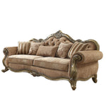 35inches X 93inches X 42inches Fabric Vintage Oak Upholstery Poly Resin Sofa w5 Pillows