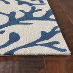 7' x 9'  Polyester Ivory or Blue Area Rug