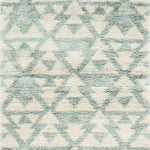 8' x 13'  Extra Soft Geometric Design Ivory and Blue Area Rug