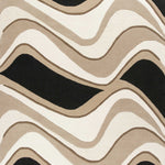 8'x11' Black Beige Hand Tufted Abstract Waves Indoor Area Rug