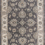 9inchesx12inches Grey Ivory Bordered Floral Indoor Area Rug