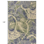 9'x12' Blue Green Hand Tufted Caladium Indoor Area Rug