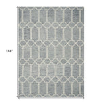 9inches x 12inches  Wool Blue Area Rug