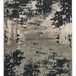 10inchesx13inches Silver Charcoal Machine Woven Abstract Paint Splatter Indoor Area Rug