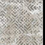 10'x13' Sand Silver Machine Woven Geometric Indoor Area Rug