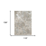 10'x13' Sand Silver Machine Woven Geometric Indoor Area Rug