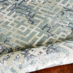 10'x13' Sand Silver Machine Woven Geometric Indoor Area Rug