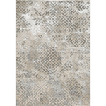 10'x13' Sand Silver Machine Woven Geometric Indoor Area Rug