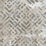 10'x13' Sand Silver Machine Woven Geometric Indoor Area Rug