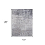 9inchesx12inches Slate Grey Hand Loomed Abstract Brushstroke Indoor Area Rug