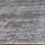 9inchesx12inches Slate Grey Hand Loomed Abstract Brushstroke Indoor Area Rug