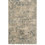 9inchesx12inches Sand Blue Hand Loomed Traditional Floral Indoor Area Rug