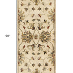 2' x 7' Champagne Floral Vine Wool Runner Rug