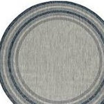8inches Grey Denim Machine Woven UV Treated Bordered Indoor Outdoor Round Area Rug