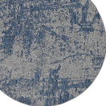 8inches Round Grey or Denim Abstract Brushstrokes UV Treated Area Rug