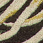 3inches x 5inches Espresso Fern Leaves Wool Area Rug