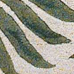 3inchesx5inches Natural Beige Hand Tufted Tropical Leaves Indoor Area Rug