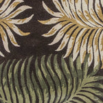 8inches Espresso Brown Hand Tufted Tropical Leaves Indoor Runner Rug