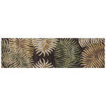 8inches Espresso Brown Hand Tufted Tropical Leaves Indoor Runner Rug