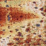 5inchesx8inches Blue Rust Orange Machine Woven Abstract Brushstrokes Indoor Area Rug