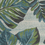 5inches x 8inches Teal or Green Tropical Leaves Indoor Area Rug