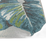 5inches x 8inches Teal or Green Tropical Leaves Indoor Area Rug