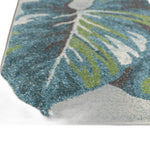 5inches x 8inches Teal or Green Tropical Leaves Indoor Area Rug