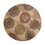 8inches Sage Green Machine Woven Floral Medallion Disk Round Indoor Area Rug