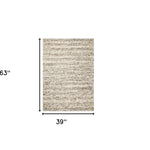 3' x 5' Grey Braided Wool Indoor Area Rug