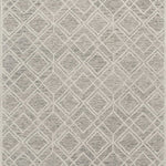 5inches x 7inches Sand Geometric Diamond Wool Indoor Area Rug