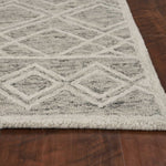 5inches x 7inches Sand Geometric Diamond Wool Indoor Area Rug
