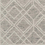 5inches x 7inches Sand Geometric Diamond Wool Indoor Area Rug