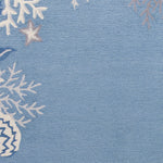 5inchesx8inches Sea Blue Hand Hooked Bordered Coral Reef Indoor Area Rug
