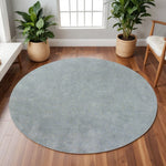 6inches Blue Heather Round Indoor Shag Rug