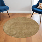 6inches Gold Round Indoor Shag Rug