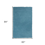 5inches x 7inches Highlighter Blue Plain Indoor Area Rug