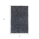 5inchesx7inches Black Heather Indoor Shag Rug