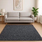 5inchesx7inches Black Heather Indoor Shag Rug