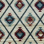 8inches Ivory Machine Woven Geometric Lodge Round Indoor Area Rug